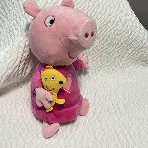 2003 Peppa Pig Slumber N' Oink Talking Bedtime Pink Plush Stuffed Animal 12”
